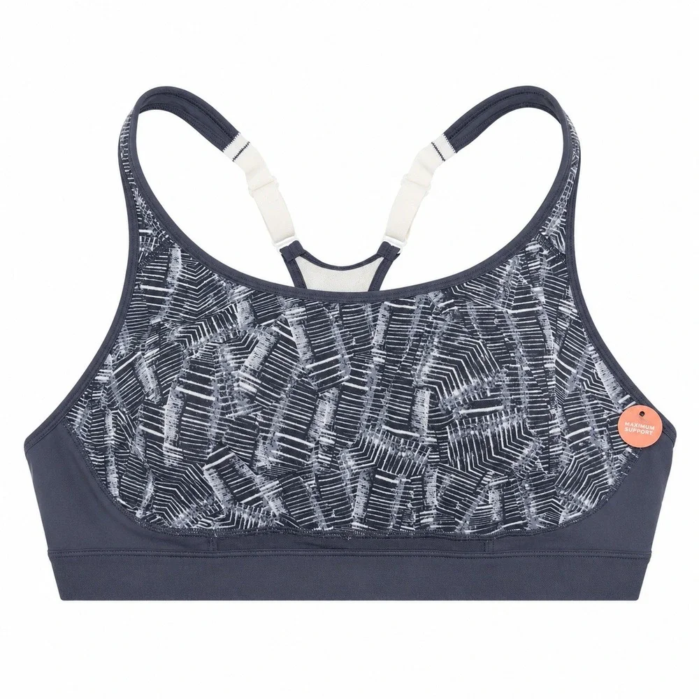Champion C9 XL Sports Bra Power Core Max Gray Geometric Maximum Support NEW